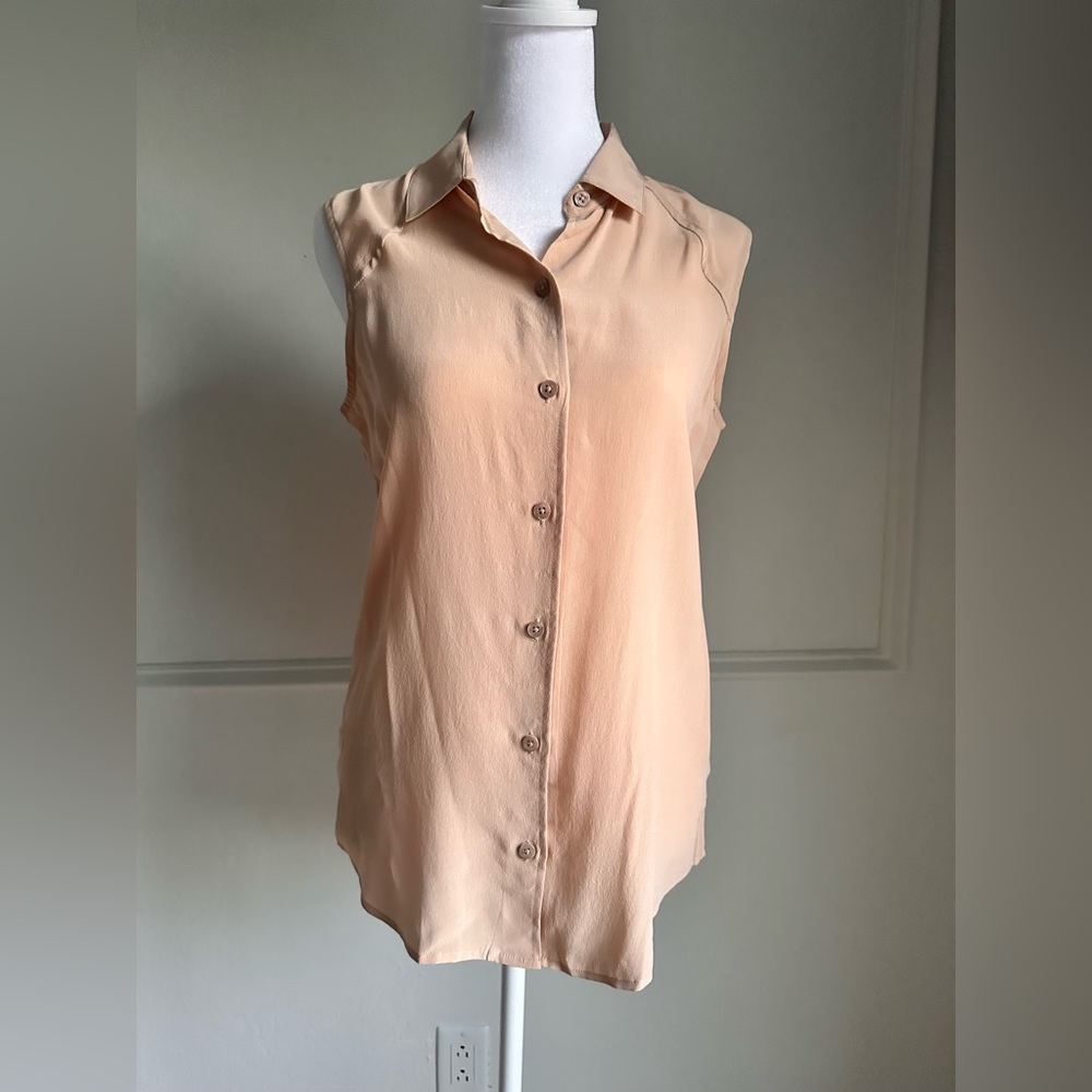 EVERLANE The Clean SILK relaxed sleeveless button front | x-small